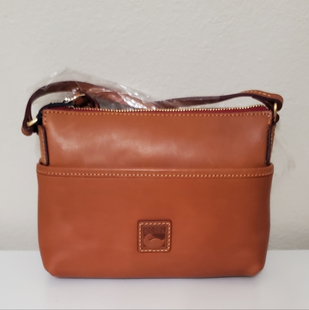 New Dooney & Bourke Florentine Leather Katie Crossbody Bag Natural